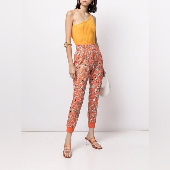 Alice + Olivia Tokyo High Tech Jogger Floral Red Small - Picture 6 of 6